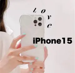 iPhone 15 ハート型透明ケース　クリアケースiPhoneケース　透明
