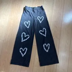 H&M ハートデザイン デニム　ロングパンツ US 10