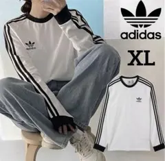 新品 アディダス アディカラー 3ストライプ 長袖Tシャツ 白 XLサイズのサムネイル