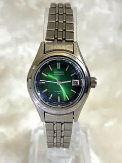 稼働中！SEIKO 自動巻き時計 グリーン文字盤