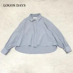 ロゴスデイズ　長袖シャツ(M)前後差　ショート丈　比翼ボタン　スタイリッシュ