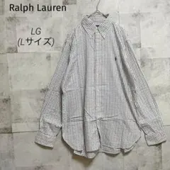 Ralph Lauren【LG】長袖シャツ チェック柄 クラシックフィット ロゴ