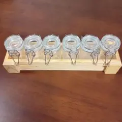 ガラス瓶セット 6個 木製スタンド付き