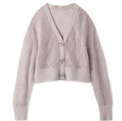 【美品】1回のみ使用 SNIDEL リボンビジューシアーカーディガン