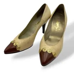 YSL イヴサンローラン パンプス ハイヒール 36.5 バイカラー