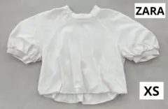 【美品】ZARA パフスリーブ バルーン クロップド丈 トップス ホワイト XSのサムネイル