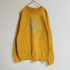 USA製 ロゴプリント　スウェット　トレーナー　イエロー