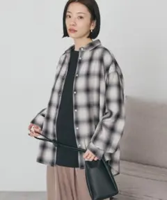 【AMERICAN HOLIC】チェックバックタックシャツ(ブラック/Mサイズ)