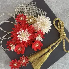 赤髪飾り　和装髪飾り　振袖髪飾り　髪飾りセット