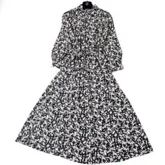 極美品☆ランデブー2way花柄ロングワンピース　シャツガウン