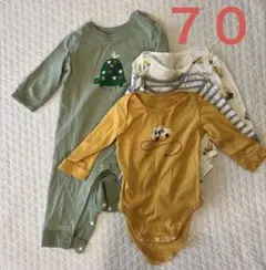 UNIQLO　長袖肌着　ボディスーツ 4枚セット 70