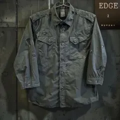 希少 ギミックグランジ"EDGE RUPERT" 七分袖シャツBLACK Mのサムネイル