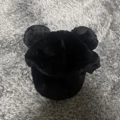 ミッキーマウス 耳付き黒ファー帽子