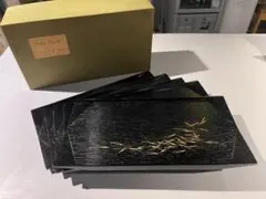 定価38500円！京都老舗/平安象彦/ゲストプレート5枚セット松葉柄　和菓子皿