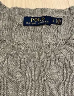 POLO RALPH LAUREN グレー ケーブルニット L