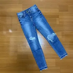 MURUA ハイウエストクラッシュスキニーデニム