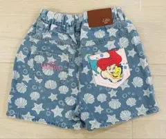 しまむら キッズ リトシー ディズニー リトルマーメイド デニム ショートパンツ