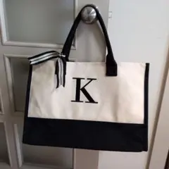 Kロゴトートバッグ アイボリー/ブラック