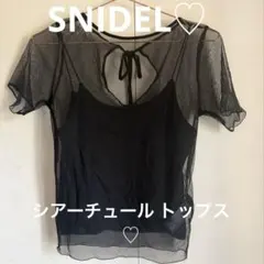 SNIDEL♡シアーカットチュール トップスインナー付き。ブラックのサムネイル