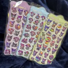 プックリ　キラキラホログラム　シール３枚セット　クロミ　マイメロ