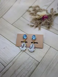 【ハンドメイド】クリスタルイヤリング