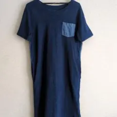 オニギリ　7号　デニム風 半袖ワンピース
