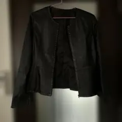 レザーショートジャケット　ブラック