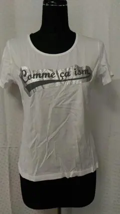 T1277　COMME CA ISM 半袖 プリントTシャツ 綿100％ L