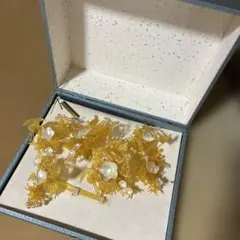 黄色の花と鳥のかんざしセット