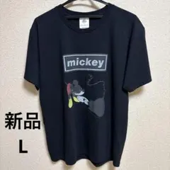 《新品/Disney/goodwear》Lサイズ ミッキー黒Tシャツ オアシス風のサムネイル