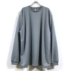 新品 ビッグ ドライ 長袖 Tシャツ 無地 メンズ グレー 3L