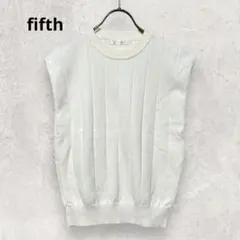 fifth ノースリーブ リブニット S 白 アイボリー ゆったり 清楚 綺麗め