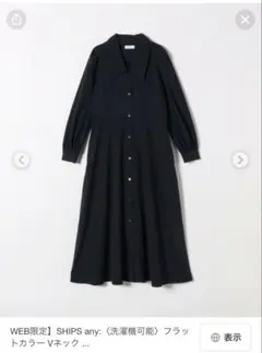 【美品】Y059 シップスエニィ フラットカラーパフ シャツワンピース F
