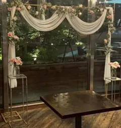 ドレープ オーガンジー布とフラワーセット 二次会 高砂 ウェルカムスペース