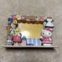 平成 レトロ お花ハローキティ ミニ フォトフレーム マグネット付き
