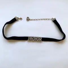 DIOR ロゴ チョーカー 黒 ベルベット