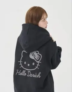 ダーリッチ Hello Darichジップアップフーディ BLK