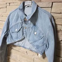 未使用♡ZARAライトブルー クロップドショートデニムジャケット