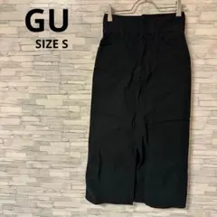 ジーユー　スカート　【S】　ブラック　ハイウエストスリットナロースカートQ　上品