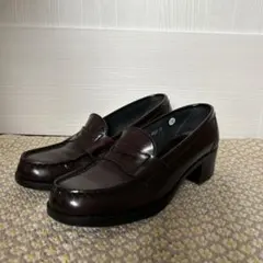 HARUTA ヒールアップローファー 24.0cm EEE ブラウン