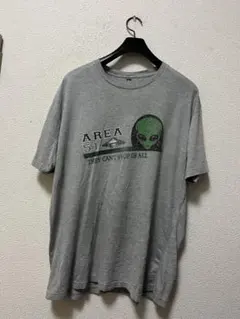 90s　エリア51　半袖Tシャツ/霜降りグレー　ヴィンテージ　エイリアン　UFOのサムネイル
