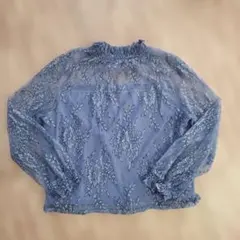 【お値下げ】ブルーレース シースルー トップス M