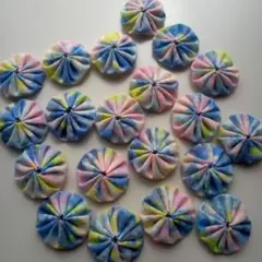 ハンドメイドヨーヨーキルト20個セットD水色系