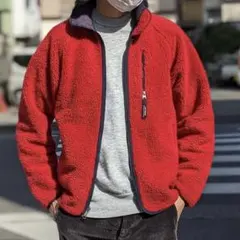 【美品】patagonia 96年USA製レトロカーディガン レッド／ブラック
