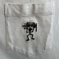 ステューシー STUSSY 白 ポケT ラグラン Sサイズ USED