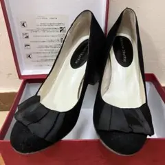 Oriental Traffic フリル付きパンプス(ブラック）23.5cm