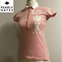 パーリーゲイツ ゴルフ ポロシャツ 日本製 オレンジ ボーダー サイズ0