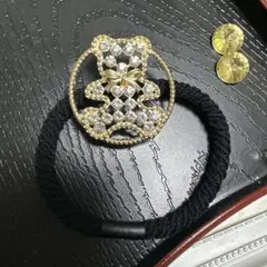 大特価★⭐︎ヘアゴム587Aキラキラストーンくり抜きくまさん星座のヘアゴム高級