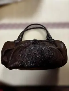 ダークブラウン レザー ボストンバッグ