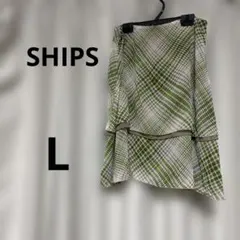 SHIPS フレアスカート チェック柄 日本製 Lサイズのサムネイル